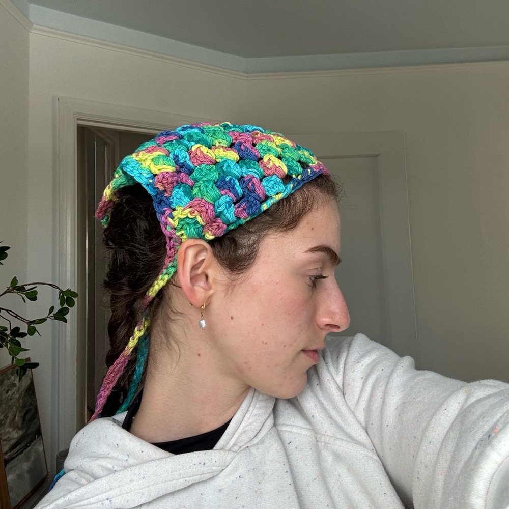 Handmade crochet cotton bandana